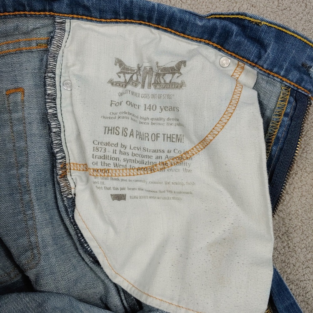 Levi Strauss 514 Straight Leg Jeans - Mens 38x30 - Blue Denim Stretch - Picture 16 of 16